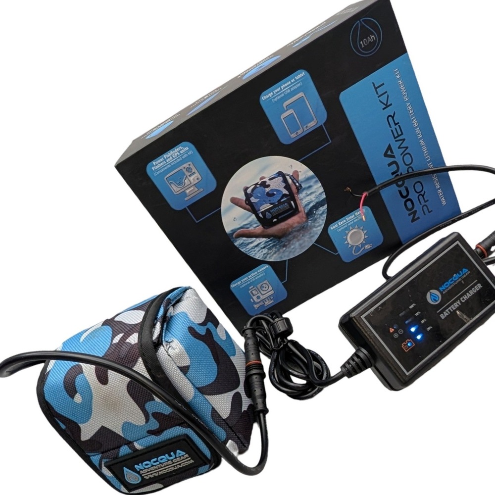Nocqua Pro Power Kit 10Ah 12V Lithium Ion Battery Marine Fishfinder Blue Camo